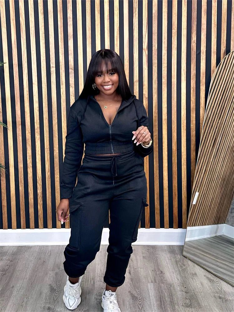 Women's 2 - Piece Sport Tracksuit - Matching Casual Top & Pants Set | Fall Outfit - EverHype