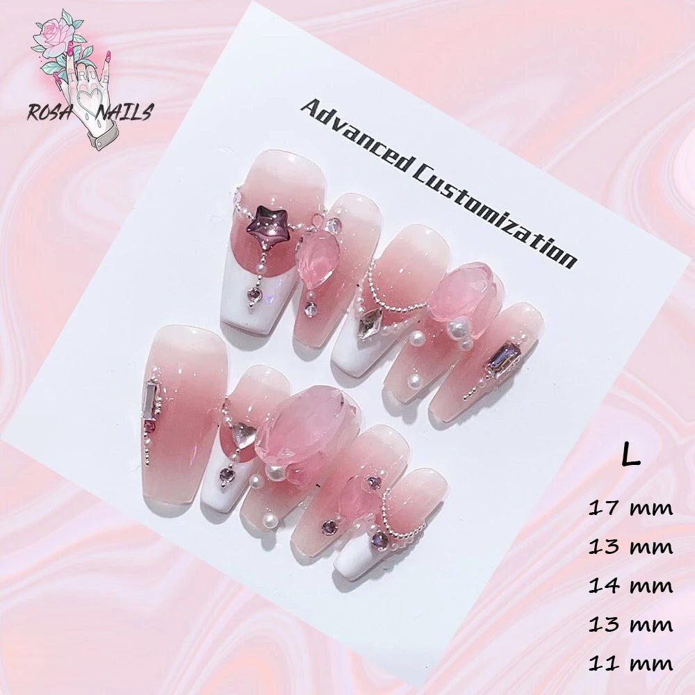 Fake Nails y2k Rainbow Discoloration Effect Handmade Tips Shine Chameleon Flakes Hologram Mirror Manicure Gothic Press on Nails - EverHype