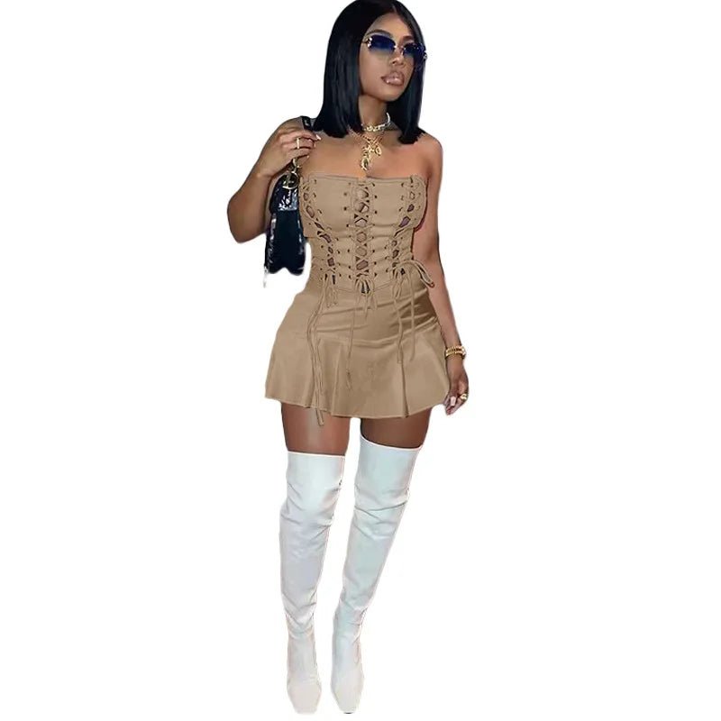 European and American new fashion sexy cutout corn sleeveless dress women - EverHype
