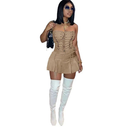 European and American new fashion sexy cutout corn sleeveless dress women - EverHype