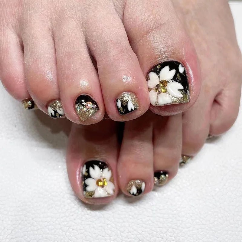 Summer Toenails Press - On Nails - Cute False Toe Nails for Girls - EverHype
