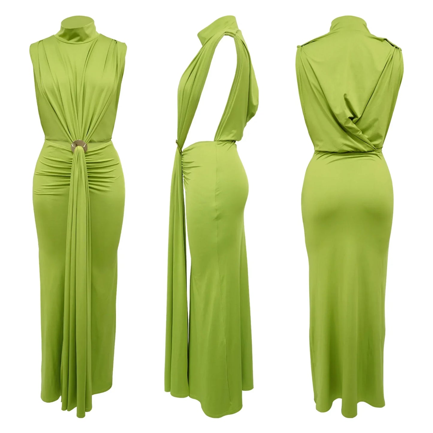 Bodycon Midi Maxi Dress - High Split Ruched Evening Party Dress | Sexy Chic - EverHype