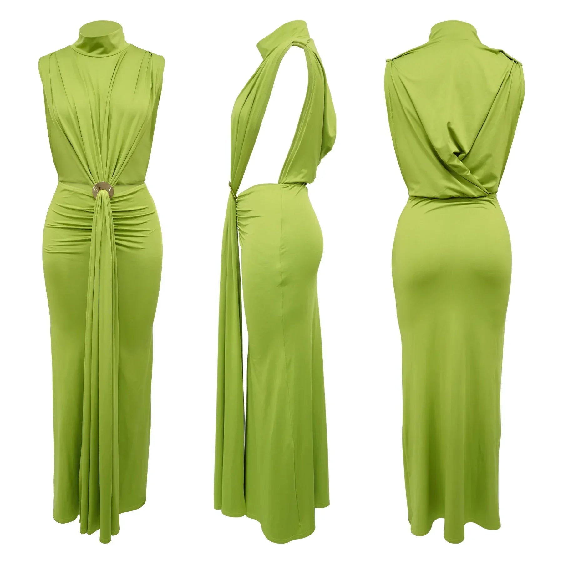 Bodycon Midi Maxi Dress - High Split Ruched Evening Party Dress | Sexy Chic - EverHype