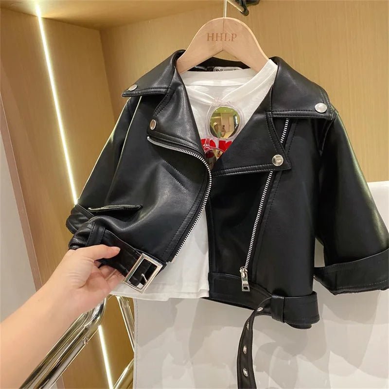 Girls Leather Jacket - Fashion PU Outerwear for Kids 2 - 8 Years - EverHype