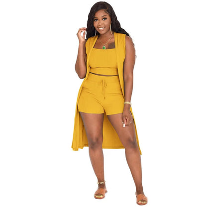 Women's 2 - Piece Summer Shorts Set - Sexy Crop Top & Shorts Outfit - EverHype