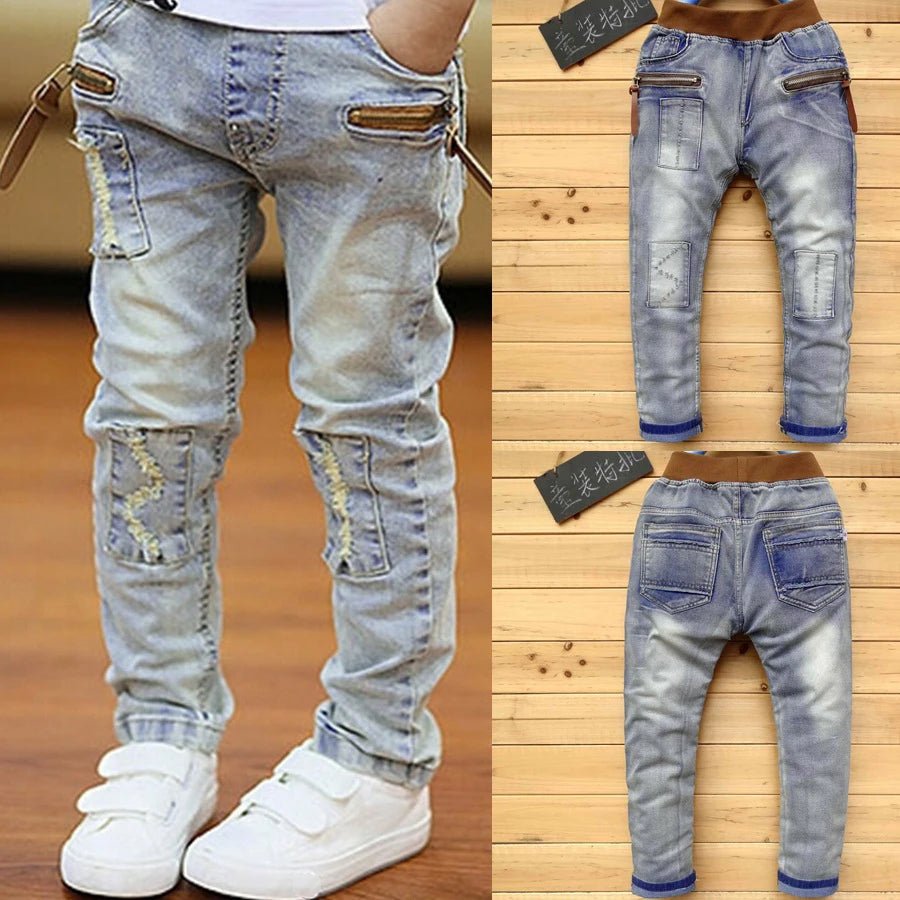 Boys Straight Jeans - Classic Denim Pants for Kids Ages 4 - 11 - EverHype