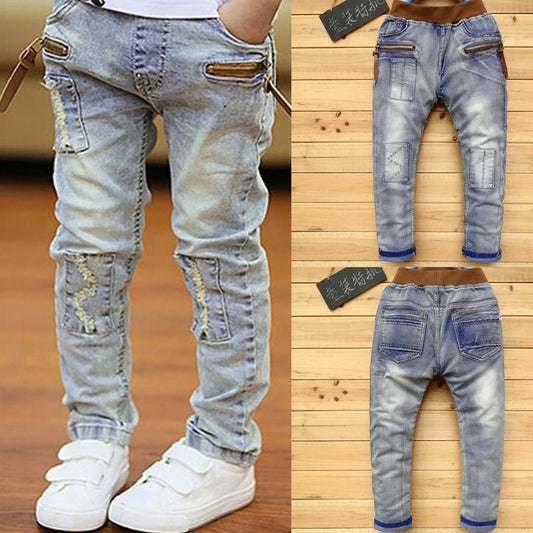 Boys Straight Jeans - Classic Denim Pants for Kids Ages 4 - 11 - EverHype
