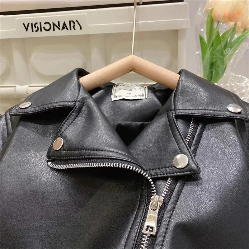 Boys Leather Jacket - Classic PU Outerwear for Kids 2 - 8 Years - EverHype