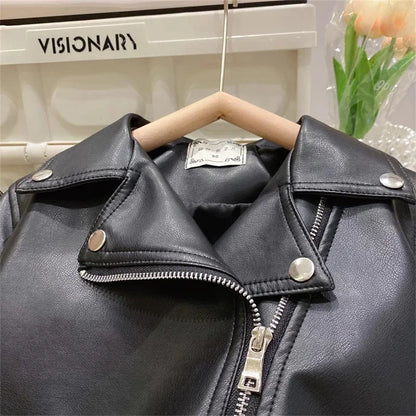 Boys Leather Jacket - Classic PU Outerwear for Kids 2 - 8 Years - EverHype