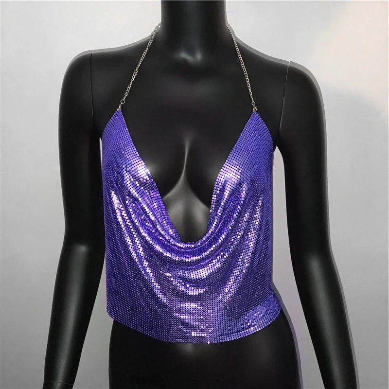 Festival Rhinestone Backless Crop Top - Glitter Party Tank | EverHype 2026 - EverHype