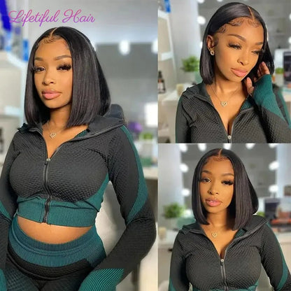 Glueless Bob Wigs Human Hair Ready To Wear 4x4 Lace Closure Wig Human Hair Wig Fast Delivery Straight Human Hair Wigs Glueless - EverHype