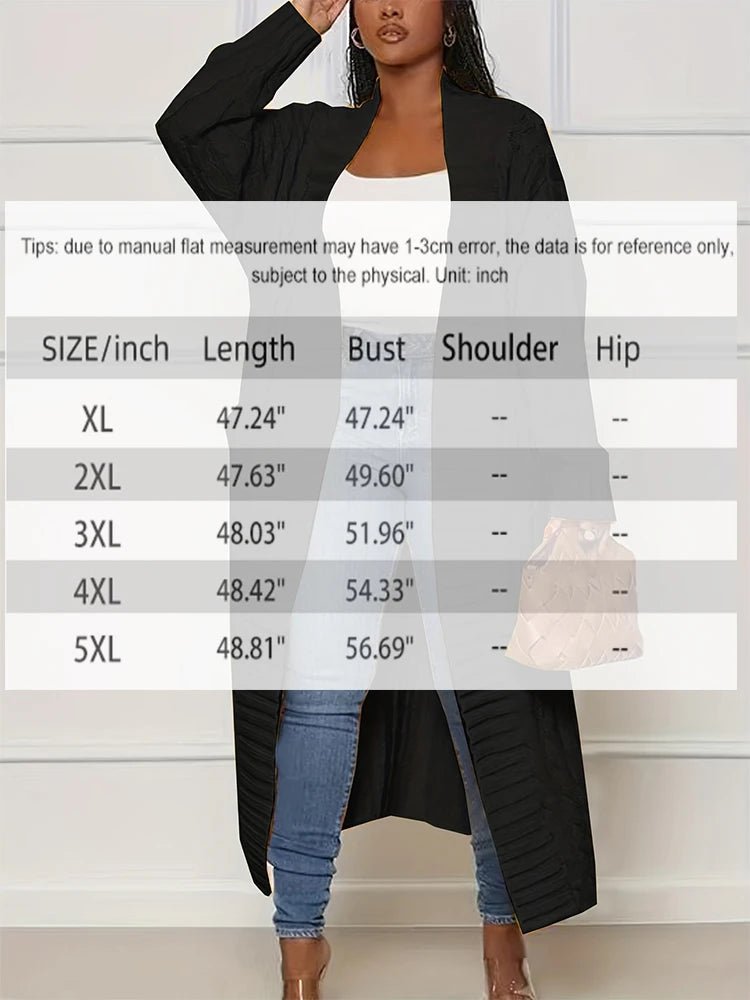 Plus Size Autumn and Winter New Pure Cardigan Casual Knitted Sweater With Pockets Commuter Comfortable Soft Knitted Sweater - EverHype
