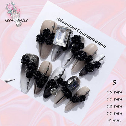 Fake Nails y2k Rainbow Discoloration Effect Handmade Tips Shine Chameleon Flakes Hologram Mirror Manicure Gothic Press on Nails - EverHype