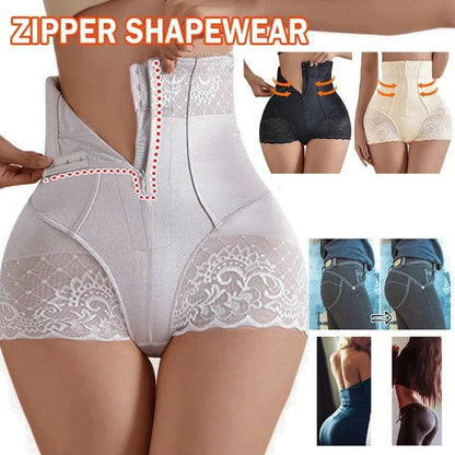 2023 New Tummy Control Panties Women Zipper Body Shaper High Waist Shaper Pants Seamless Shapewear Postpartum Panties - EverHype
