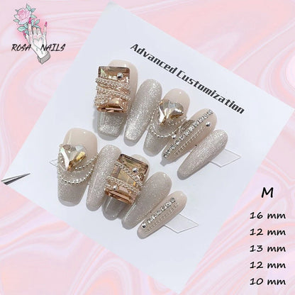 Fake Nails y2k Rainbow Discoloration Effect Handmade Tips Shine Chameleon Flakes Hologram Mirror Manicure Gothic Press on Nails - EverHype