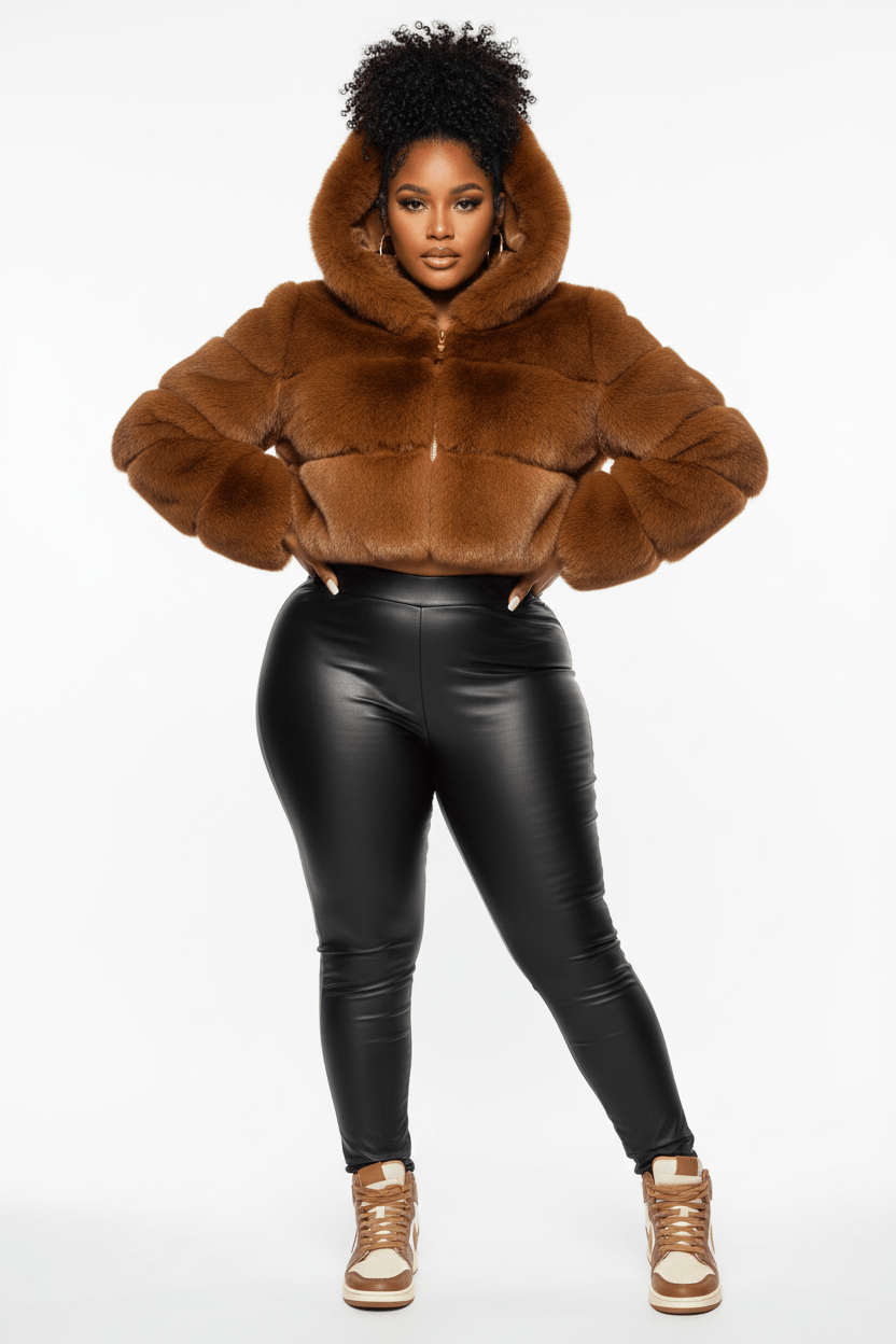 ZADORIN Hooded Short Faux Fur Coat - Sexy Furry Winter Jacket - EverHype