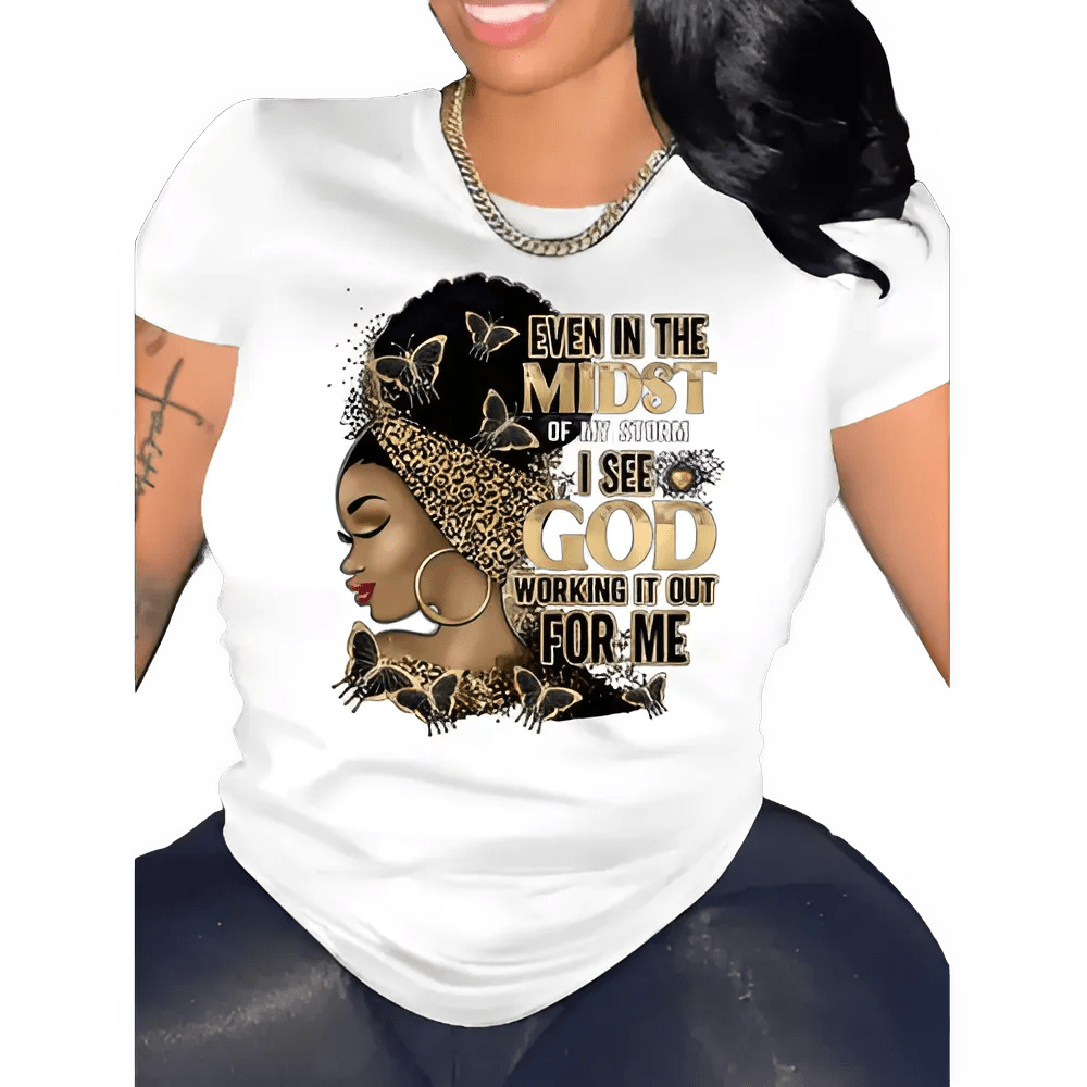 Plus Size Print T-Shirt for Women - EverHype