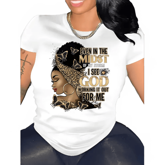 Plus Size Print T-Shirt for Women - EverHype