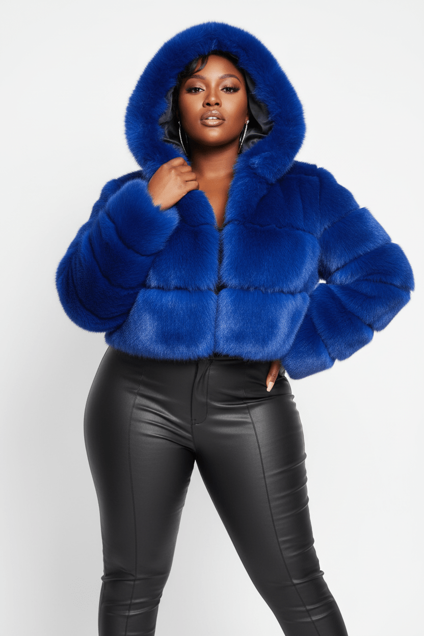 ZADORIN Hooded Short Faux Fur Coat - Sexy Furry Winter Jacket - EverHype