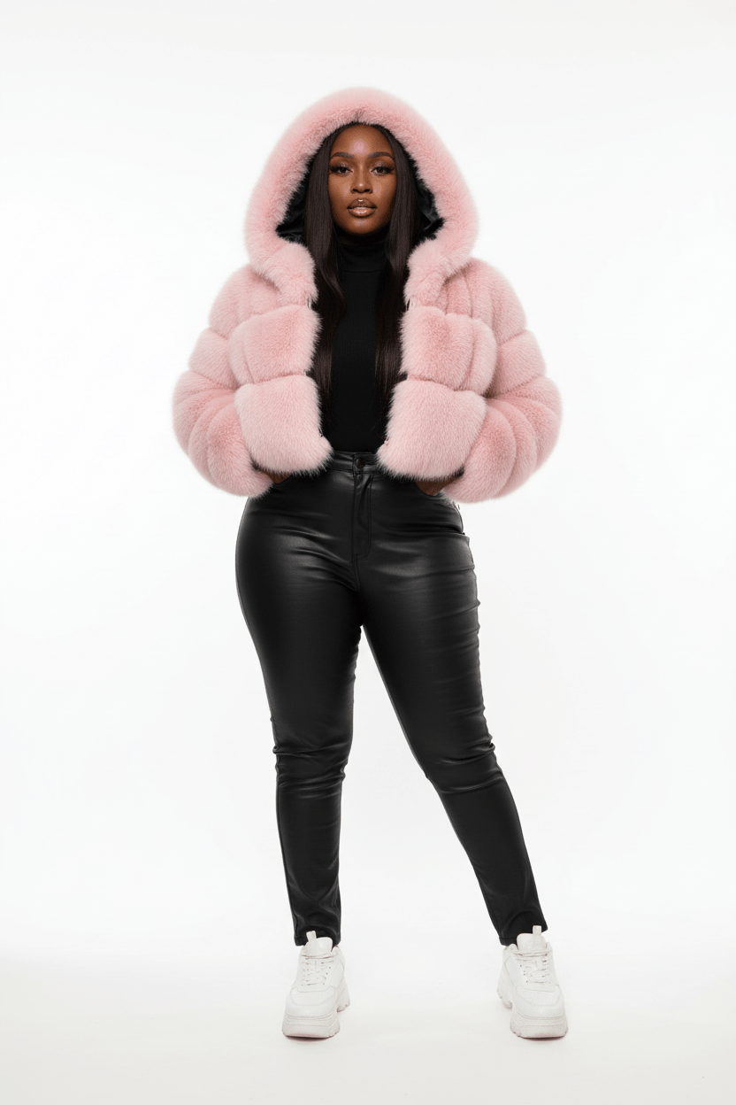 ZADORIN Hooded Short Faux Fur Coat - Sexy Furry Winter Jacket - EverHype