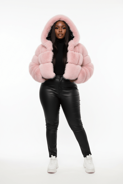 ZADORIN Hooded Short Faux Fur Coat - Sexy Furry Winter Jacket - EverHype