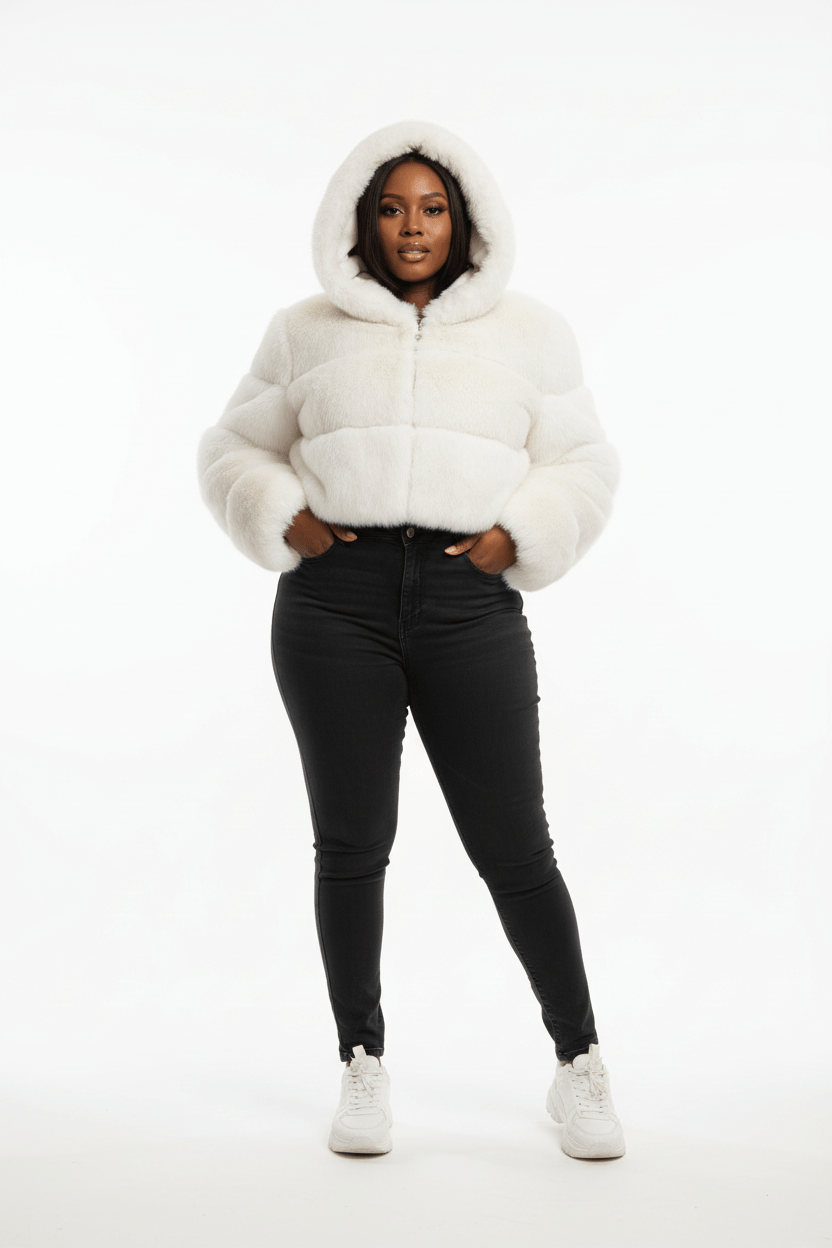 ZADORIN Hooded Short Faux Fur Coat - Sexy Furry Winter Jacket - EverHype