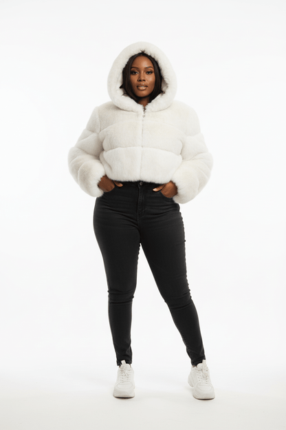ZADORIN Hooded Short Faux Fur Coat - Sexy Furry Winter Jacket - EverHype