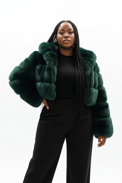 ZADORIN Hooded Short Faux Fur Coat - Sexy Furry Winter Jacket - EverHype