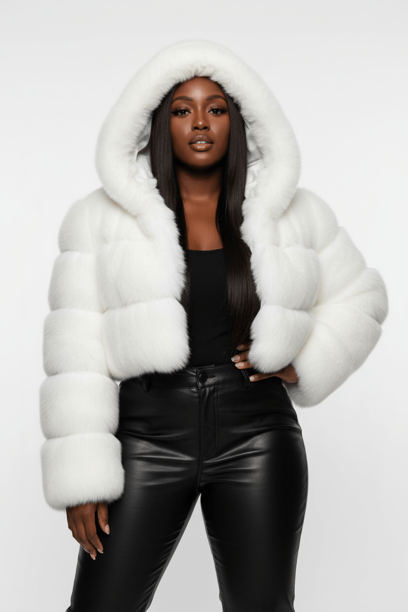 ZADORIN Hooded Short Faux Fur Coat - Sexy Furry Winter Jacket - EverHype
