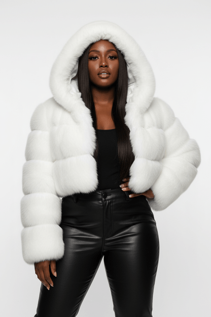 ZADORIN Hooded Short Faux Fur Coat - Sexy Furry Winter Jacket - EverHype