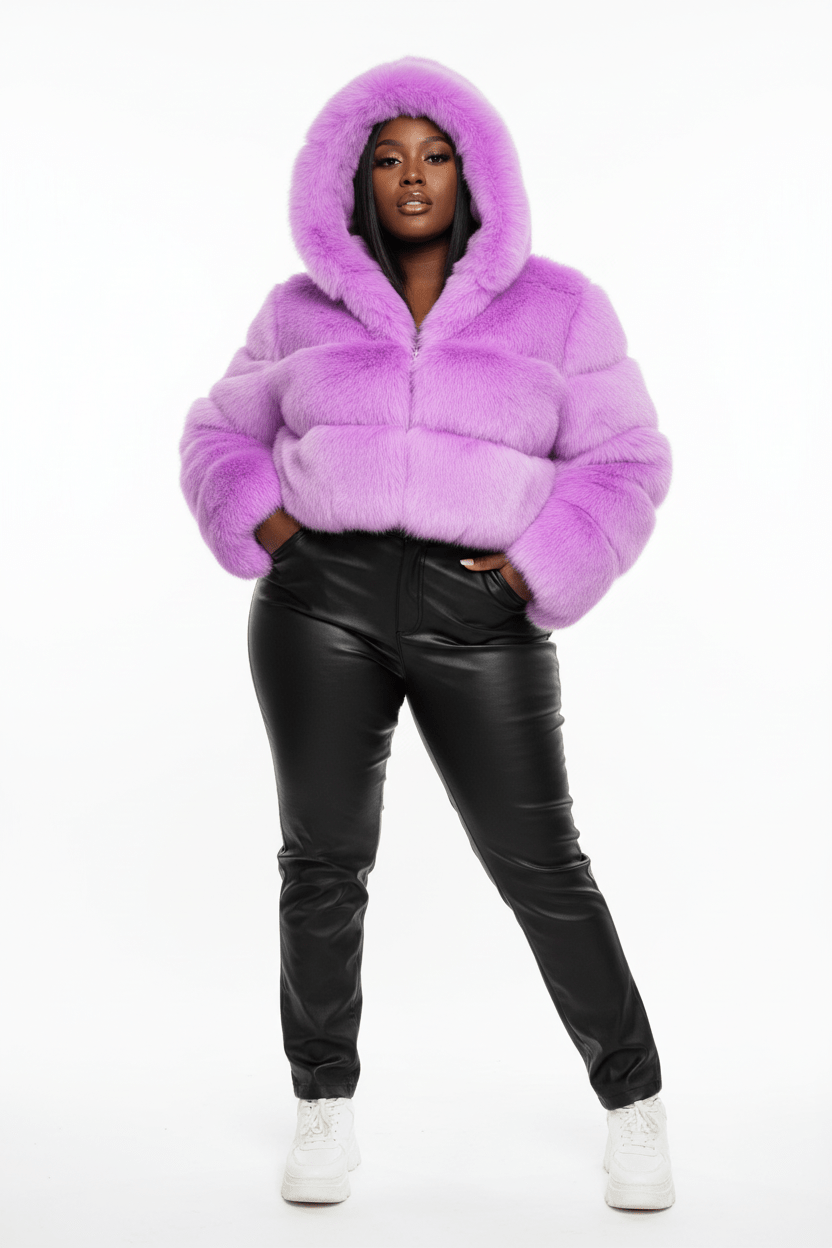 ZADORIN Hooded Short Faux Fur Coat - Sexy Furry Winter Jacket - EverHype