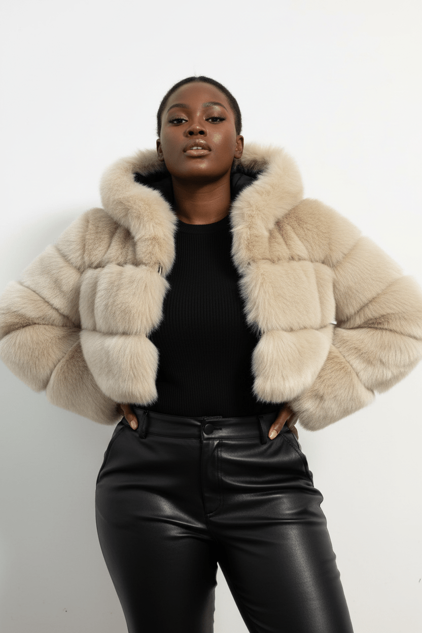 ZADORIN Hooded Short Faux Fur Coat - Sexy Furry Winter Jacket - EverHype