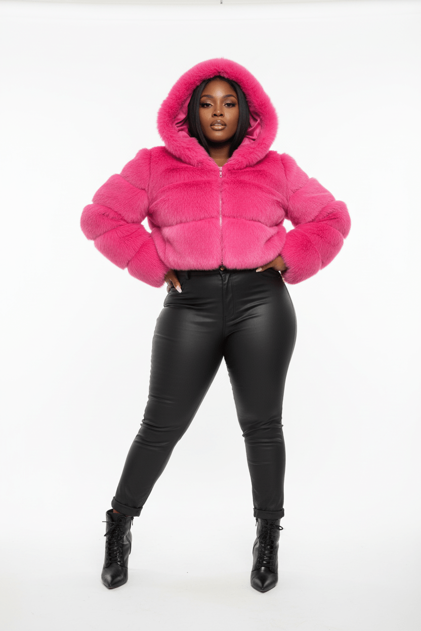 ZADORIN Hooded Short Faux Fur Coat - Sexy Furry Winter Jacket - EverHype