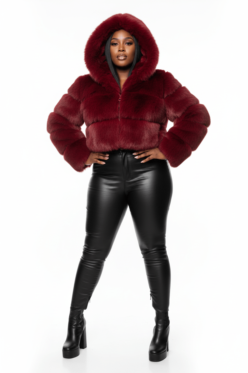 ZADORIN Hooded Short Faux Fur Coat - Sexy Furry Winter Jacket - EverHype